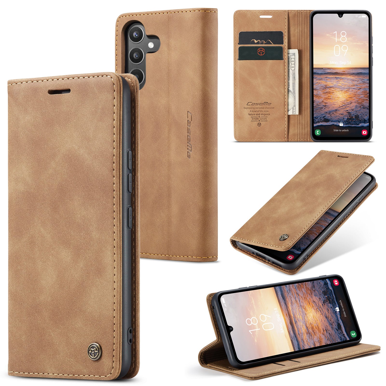 CASEME 013-serien til Samsung Galaxy A34 5G telefonetui PU læder pungholder etui Beskyttende cover CASEME 013-serien til Samsung Galaxy A34 5G telefonetui PU læder pungholder etui Beskyttende cover